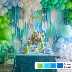 Blue Green and Lime Crepe Paper Streamers 6 Rolls Ideal for Parties