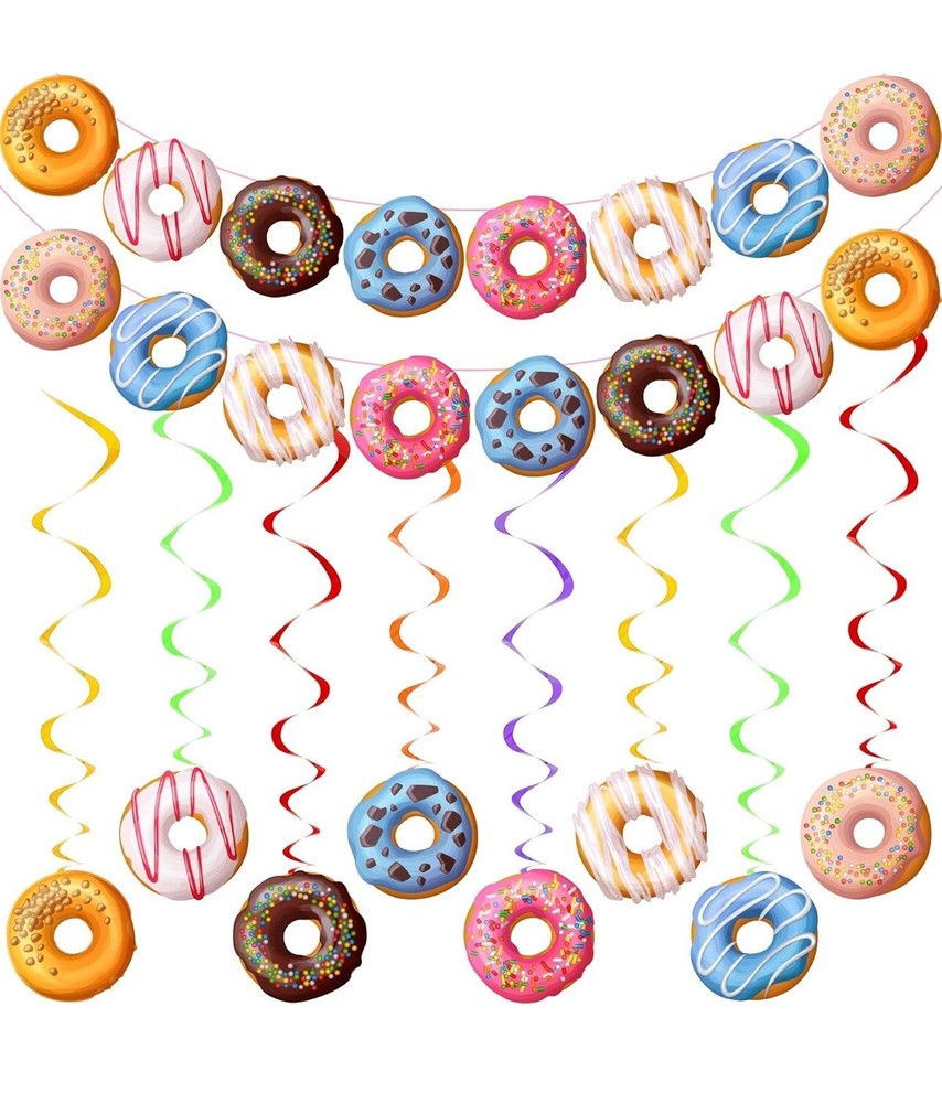 34 Pcs Donut Party Decorations Include 2 Pcs Donut Garland Banner and 32 Pcs …