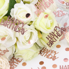 Rose Gold Birthday Confetti – 270 PCS Glitter Happy Birthday Decorations for Tab