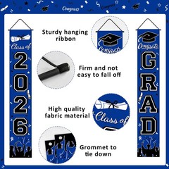 Graduation Decorations 2026 Porch Banner, Graduation Banner Class of 2026, Bl…