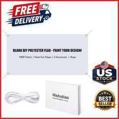 Large Blank Banner 2×6 Feet White Polyester for DIY Sublimation Decor
