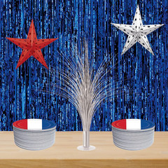 2-Pack Metallic Spray Centerpiece, Shimmering Silver Decoration for New Years, A