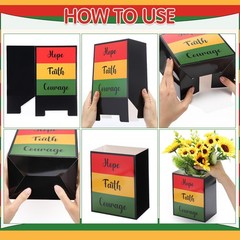 12 PCS Black History Month Decoration Flower Paper Vase Centerpiece Table