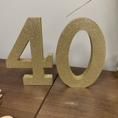 28 Pc. Set Gold Party Decorations For 40th Celebration / Birthday/ Anniversary