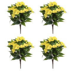 Artificial Impatiens Flowers 4 Pcs Set for Seasonal Home and Garden Decoration