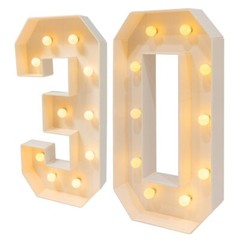 30th Birthday Decorations 3FT Marquee Light up Numbers 30 Birthday Number Lights