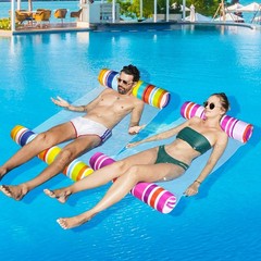 2 Pack Fabric Water Swimming Pool Floats Hammock, XL, Inflatable Multi-Purpos…