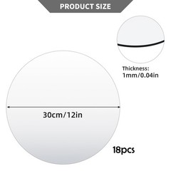 18 PCS 12 Inch Round Acrylic Mirrors Tray Candle Plates Centerpieces Decor