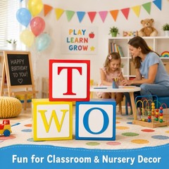 3 Pcs 2nd Balloon Set, Balloon Blocks 11.8 x 11.8 Inches Party Supplies Decor…