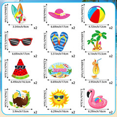 54Pcs Summer Beach Hanging Swirls Party Decorations Foil Ceiling Hanging Swirls