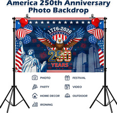 250 Years America Anniversary Backdrop Banner 48X71 Inch, 1776-2026 Semiquincent