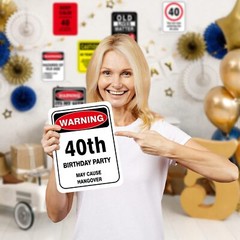 40th Birthday Decorations 9 Pcs Funny Centerpieces & Banner for Men & Women