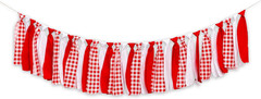 Red and White Gingham Fabric Banner – Checkered High Chair Banner Party Decorati