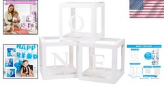 Charming 3 Pcs ONE & TWO Balloon Boxes – Memorable Decor for Any Celebration