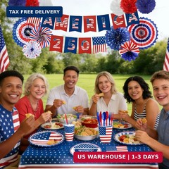 125PCS Patriotic Decorations Party Supplies 4th of July America 250 Independence