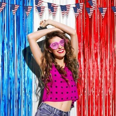 3 Pack 3.3 x 8.2 ft Tinsel Foil Backdrop Curtains – Perfect for Any Celebration