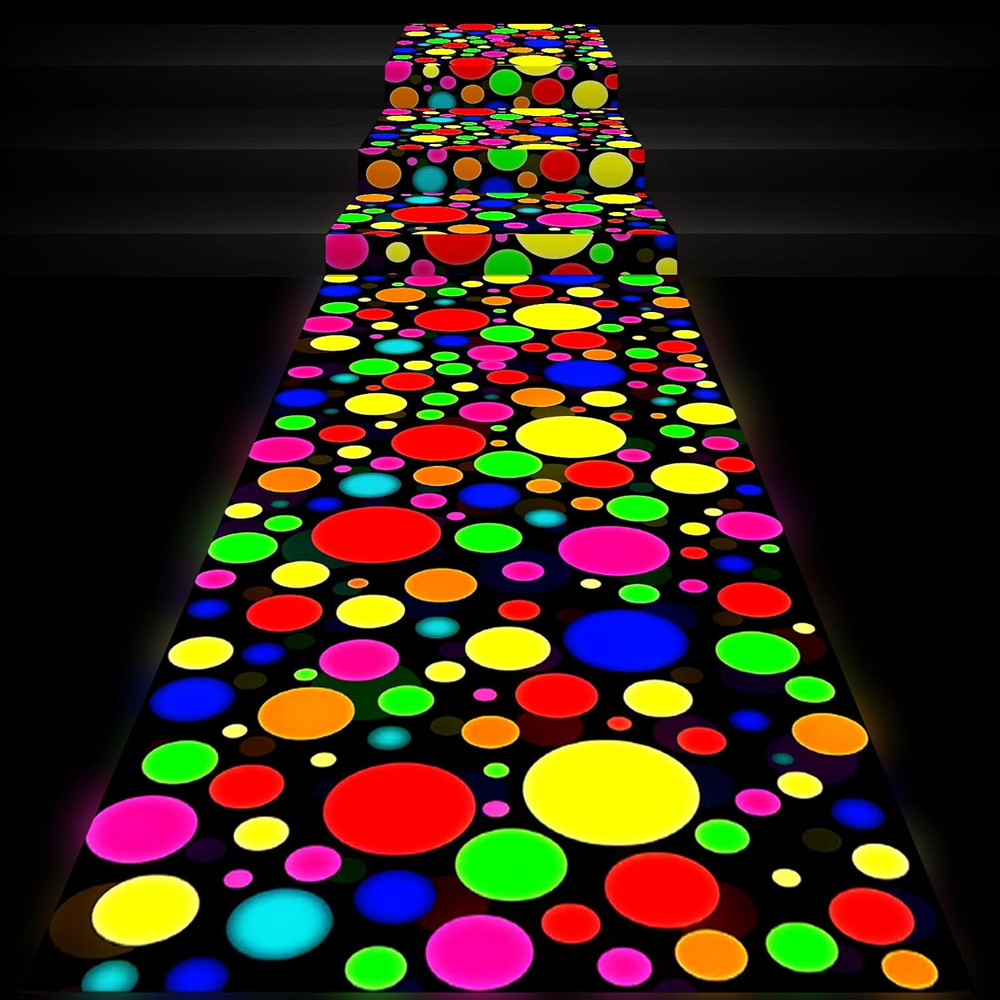 138 X 59 Inch Glow in the Dark Party Supplies Neon Party Decorations Light up Fl
