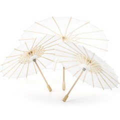 10 Pack Paper Parasol Umbrellas 12 16 Inch White