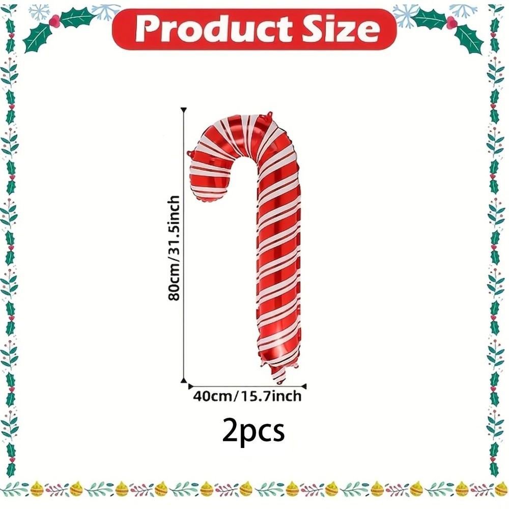 Christmas Candy Cane Foil Balloons Party Holiday New Year Xmas Tree Decorations