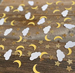 100PCS Moon Star Table Confetti,Baby Shower Table Decorations for over the Moon