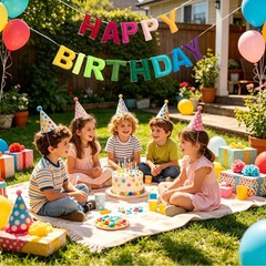 IKMVZM Rainbow Birthday Banner Set