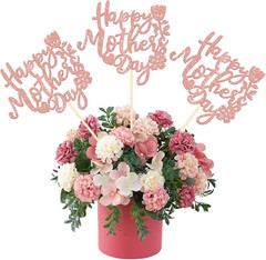 12 PCS Happy Mother’S Day Centerpiece Sticks Double Sided Glitter Rose Love Best