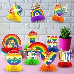10 Pcs Pride Month Table Decorations, Pride Centerpieces for Pride Month Style