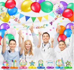 Foilswirl Multi Color Employee Retirement Appreciation Party Decorations Set