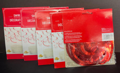 5 PACK Red Swirl Decorations 60pcs Total, 22in