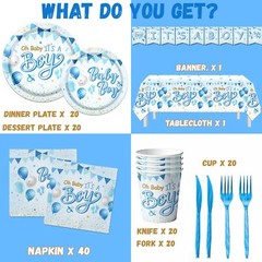Blue Baby Shower Decorations for Boy, It’s a Boy Baby Shower Party Supplies w…