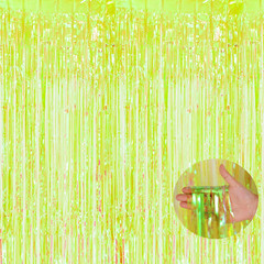 Party Streamers Backdrop – 2 Pack 3.2Ft X 8.2Ft Tinsel Foil Fringe Curtains for