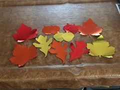 Shiny Cardboard Leaf Decorations see description for sizes