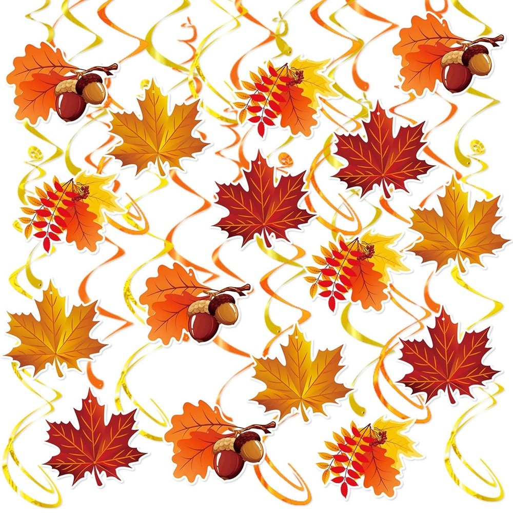 Fall Leaves Hanging Swirls Maple Leaves Decorations for Home/Fall Party Decor…