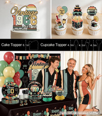221Pcs 60Th Birthday Decorations for Men Women, All-In-One Vintage 1966 Party Su