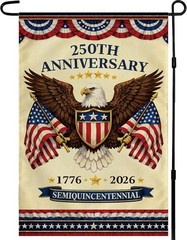 Celebratory 250th Anniversary Garden Flag – Double-Sided with Bald Eagle Design
