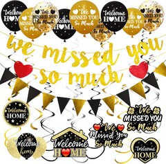 Welcome Home Decorations, 40Pcs We Missed You So Much Banner Multicolor