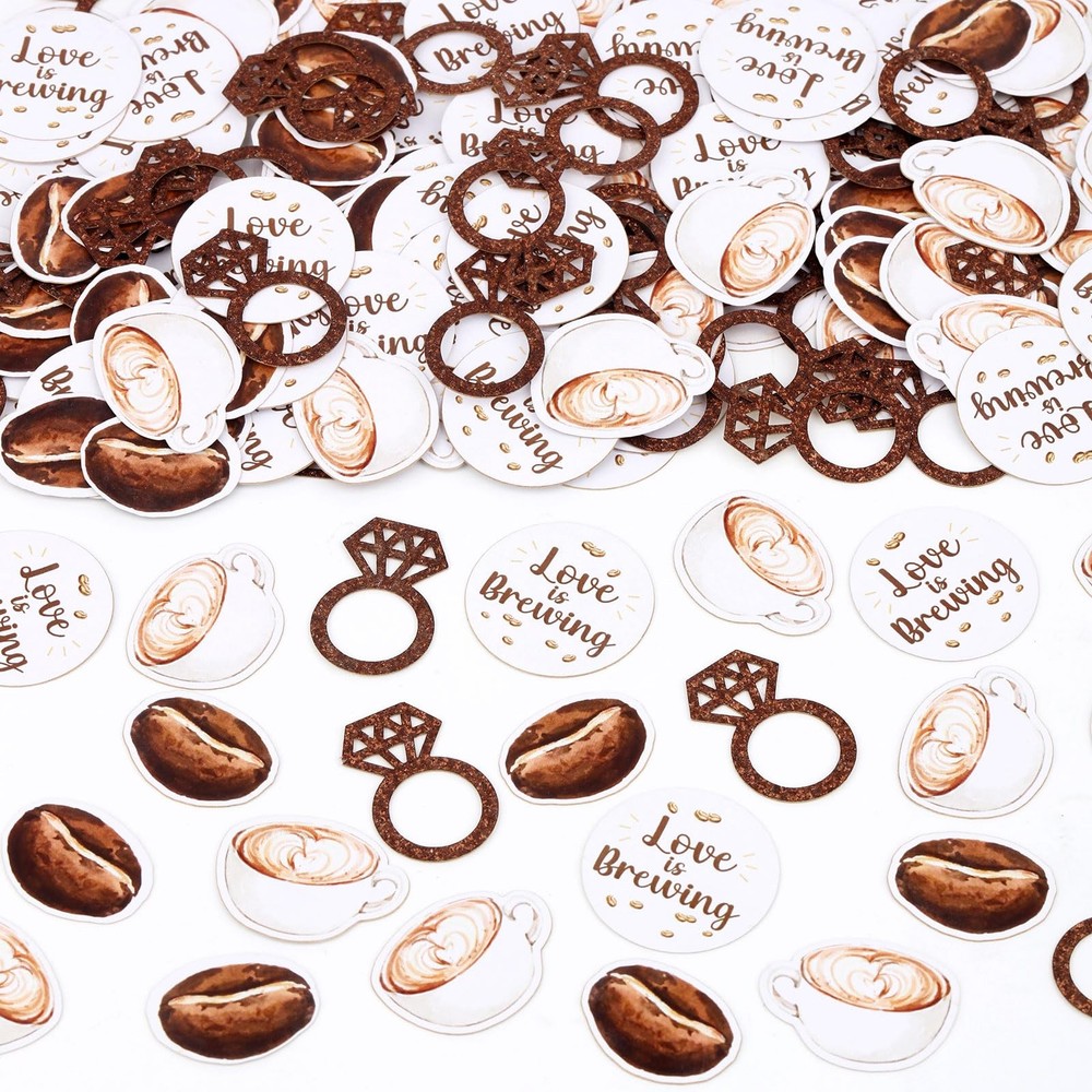 200 PCS Coffee Confetti Love Is Brewing Bridal Shower Cafe Table Decorations