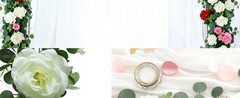 6FT Artificial Eucalyptus Garland with 14 Fake White Rose Flowers – Floral