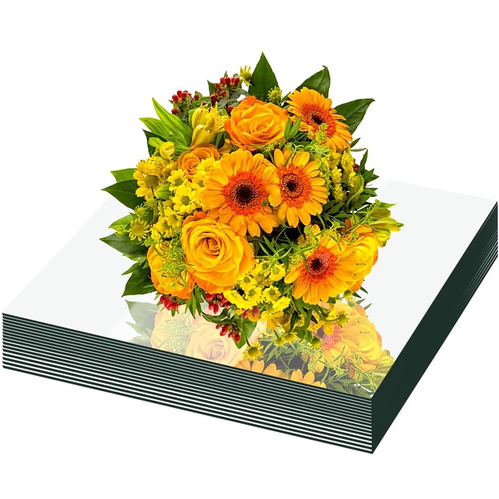 16PCS Square Mirrors for Centerpieces, 8 x 8 Inch Square Mirror Tray Candle P…