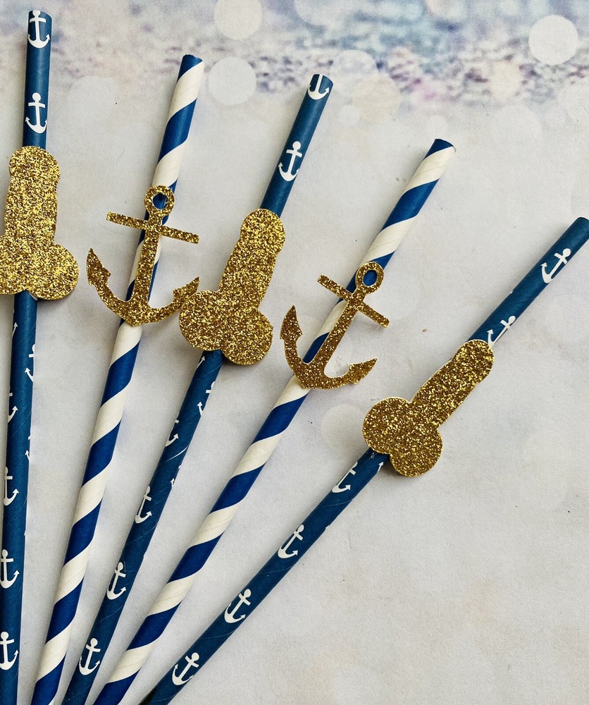 Nautical Bachelorette Straws, Nauti Theme, Nauti Party, Anchor Bachelorette
