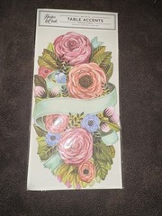 Hester & Cook Name Place Cards Set of 12 Floral Roses Table Accents Die Cut