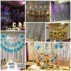 2M-3M FOIL FRINGE TINSEL SHIMMER CURTAIN DOOR WEDDING BIRTHDAY PARTY DECORATIONS