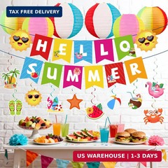 DMIGHT Summer Party Decorations Kit, Beach Pool Party Decorations, Hello Summer