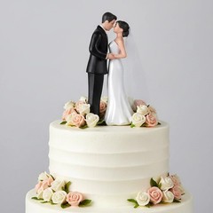 Wedding Cake Topper, 4.3″ Bride and Groom Figurine, Vintage Cake Toppers