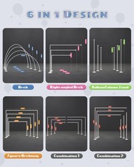 6IN1 Balloon Arch Stand Kit, 10.8ft Adjustable Balloon Column Stand with Base…