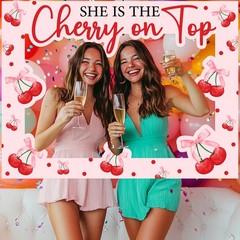 1 PCS Cherry Photo Booth Prop Frame 80x60cm Berry Theme Party