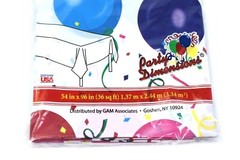 Happy Birthday Party Plastic Table Cover by Gam Associates Nos Made in USA
