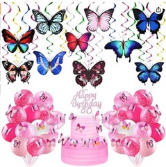 108Pcs Butterfly Party Decoration Set For Holiday , Birthday