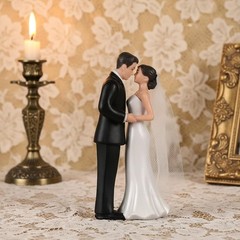 Wedding Cake Topper, 4.3″ Bride and Groom Figurine, Vintage Cake Toppers