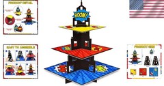 Exciting Superhero Cupcake Holder – 3-Tier Stand for Unforgettable Events